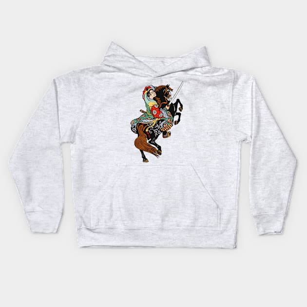 Medieval Knight Horseman Kids Hoodie by Ben Foumen